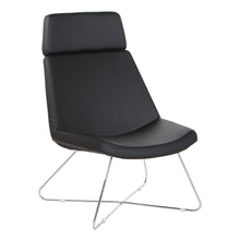 Load image into Gallery viewer, Geena Guest Chair in Dillon Black with Chrome Sled Base, GNA50400-R107
