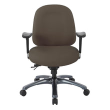 Load image into Gallery viewer, Multi-Function Mid Back Chair with Seat Slider and Titanium Finish Base in Dillon Graphite, 8512-R111
