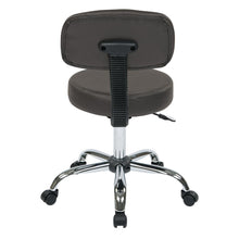 Load image into Gallery viewer, Pneumatic Drafting Chair with Stool and Back. Heavy Duty Chrome Base with Dual Wheel Carpet Casters. Height Adjustment 19.5&quot; to 24.5&quot;, ST235V-R111
