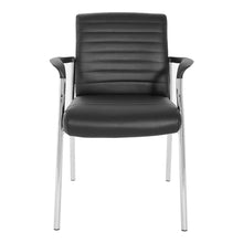 Load image into Gallery viewer, Guest Chair in Black Faux Leather with Chrome Frame, FL38610C-U6
