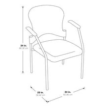 Load image into Gallery viewer, ProGrid Mesh Back with Padded Fabric Seat Visitor&#39;s Chair with Arms and Titanium Finish Frame, 86710R-30
