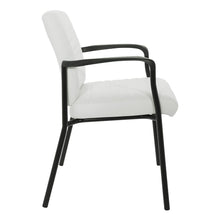 Load image into Gallery viewer, Guest Chair in White Faux Leather with Black Frame, FL38610-U11
