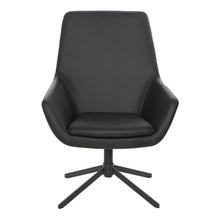 Load image into Gallery viewer, Modern Scoop Design Chair in Black Faux Leather with Black Base, FL80228B-U6
