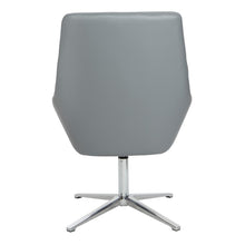 Load image into Gallery viewer, Modern Scoop Office Chair in Charcoal Grey Faux Leather with Aluminum Base, FL80228AL-U42
