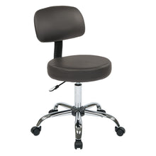 Load image into Gallery viewer, Pneumatic Drafting Chair with Stool and Back. Heavy Duty Chrome Base with Dual Wheel Carpet Casters. Height Adjustment 19.5&quot; to 24.5&quot;, ST235V-R111
