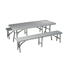 Load image into Gallery viewer, 3 Piece Folding Table and Bench Set
