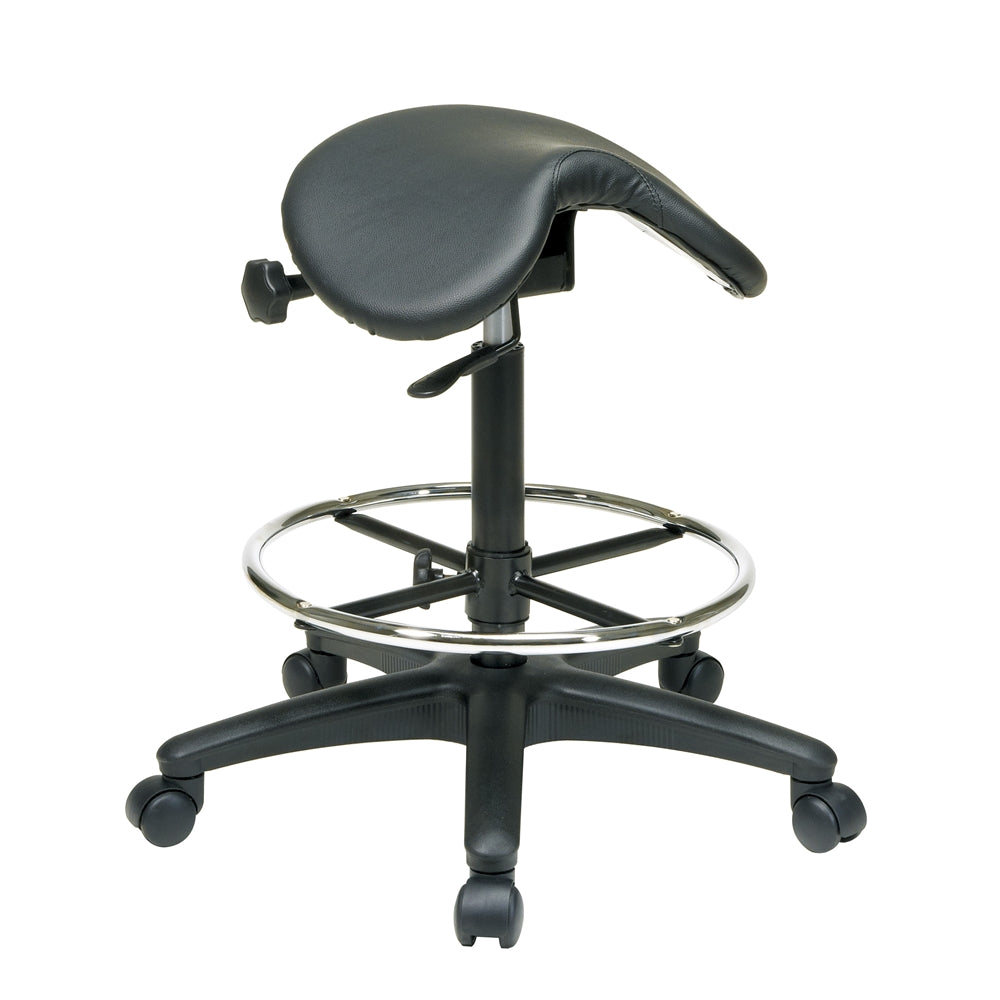 Backless Stool with Saddle Seat