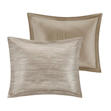 Load image into Gallery viewer, Madison Park Walter 100% Polyester Seersucker Printed Pieced 7Pcs Comforter Set - Queen - Taupe MP10-7085 By Olliix

