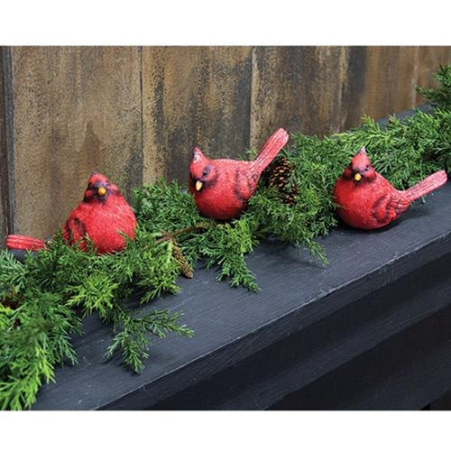 Resin Sparkle Cardinal Figure 3 Asstd. (Pack of 4)