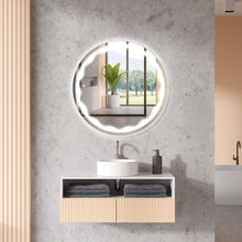Load image into Gallery viewer, 24 Inch Round Wall Mirror with 3-Color LED Lights and Smart Touch Button
