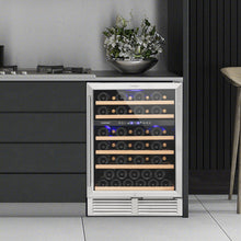 Load image into Gallery viewer, Dual Zone Wine Cooler for 51 Bottles with Reversible Door-Silver

