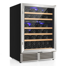 Load image into Gallery viewer, Dual Zone Wine Cooler for 51 Bottles with Reversible Door-Silver
