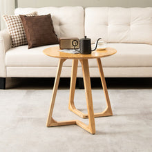 Load image into Gallery viewer, 24 Inch Round End Table with Adjustable Foot Pads Natural
