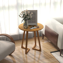 Load image into Gallery viewer, 24 Inch Round End Table with Adjustable Foot Pads Natural
