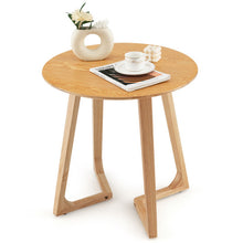 Load image into Gallery viewer, 24 Inch Round End Table with Adjustable Foot Pads Natural
