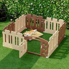 Load image into Gallery viewer, All-Weather HDPE 8-Panel Pet Playpen with Door-Brown
