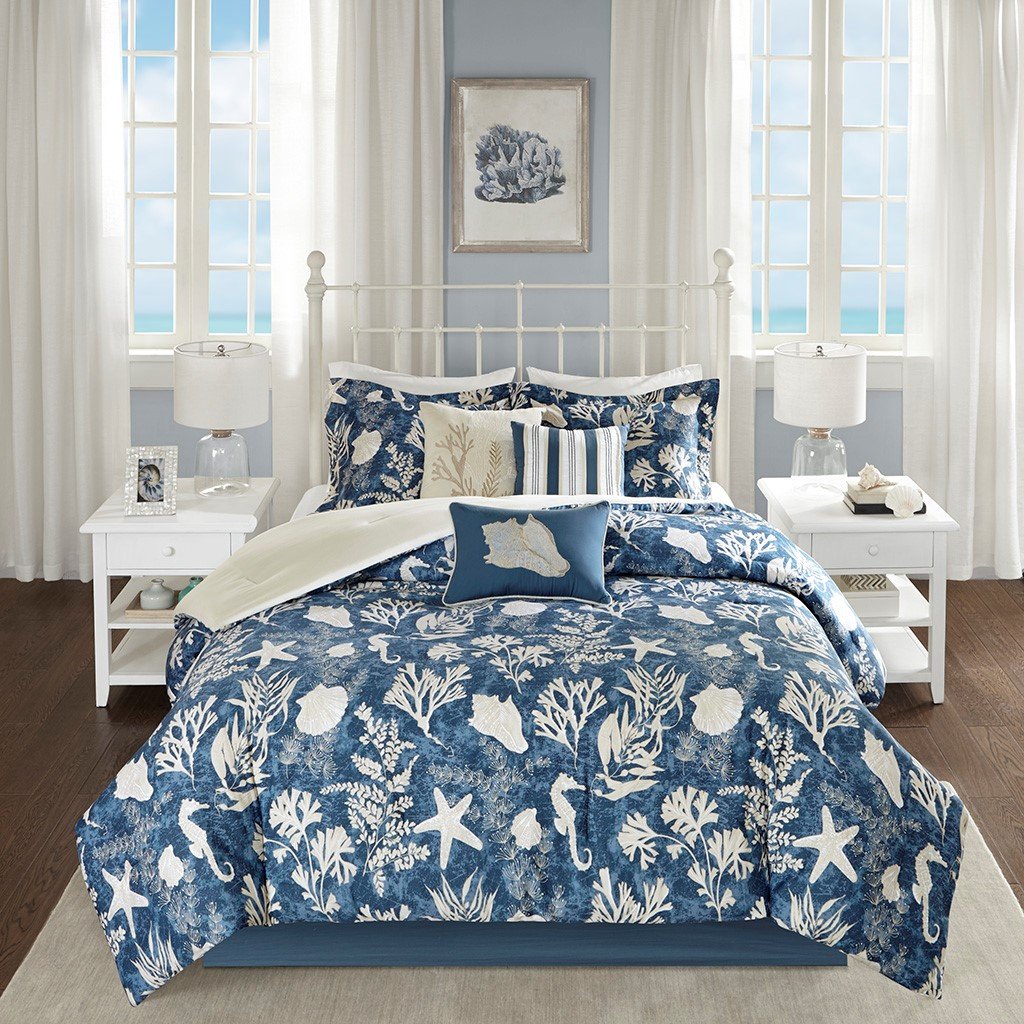 Madison Park 7 Piece Cotton Sateen Comforter Set - Cal King Mp10-5283