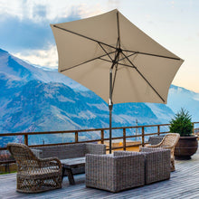 Load image into Gallery viewer, 9 ft Outdoor Market Patio Table Umbrella Push Button Tilt Crank Lift-Tan
