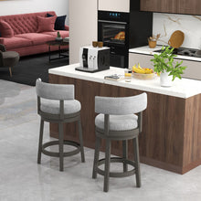 Load image into Gallery viewer, 27/31 Inch Swivel Bar Stool with Upholstered Back Seat and Footrest-27 inches
