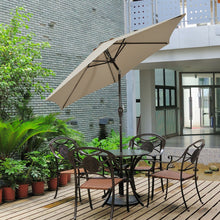 Load image into Gallery viewer, 9 ft Outdoor Market Patio Table Umbrella Push Button Tilt Crank Lift-Tan
