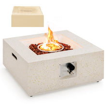 Load image into Gallery viewer, 28 Inch 40000 BTU Square Propane Gas Fire Pit with PVC Cover-White
