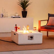 Load image into Gallery viewer, 28 Inch 40000 BTU Square Propane Gas Fire Pit with PVC Cover-White
