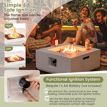 Load image into Gallery viewer, 28 Inch 40000 BTU Square Propane Gas Fire Pit with PVC Cover-White
