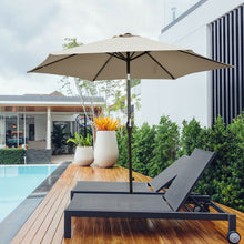 Load image into Gallery viewer, 9 ft Outdoor Market Patio Table Umbrella Push Button Tilt Crank Lift-Tan
