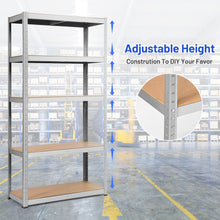 Load image into Gallery viewer, 72&quot; Storage Shelf Steel Metal 5 Levels Adjustable Shelves
