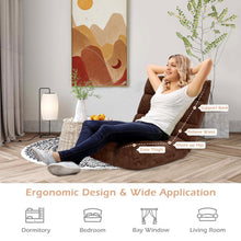 Load image into Gallery viewer, Adjustable 14-position Cushioned Floor Chair-Coffee
