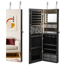 Load image into Gallery viewer, Wall Mounted Jewelry Cabinet with 3-Color Lights-Black
