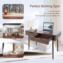 Load image into Gallery viewer, Mid-Century Computer Desk and Workstation with 2 Drawers
