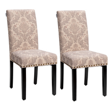 Load image into Gallery viewer, Set of 2 Fabric Upholstered Dining Chairs with Nailhead-Pink
