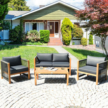 Load image into Gallery viewer, 4pcs Acacia Wood Outdoor Patio Furniture Set
