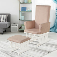 Load image into Gallery viewer, Baby Nursery Relax Rocker Rocking Chair Glider &amp; Ottoman Set-Pink
