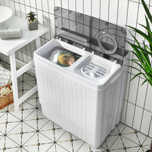 Load image into Gallery viewer, 26 Pound Portable Semi-automatic Washing Machine with Built-in Drain Pump-Gray
