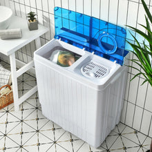Load image into Gallery viewer, 26 Pound Portable Semi-automatic Washing Machine with Built-in Drain Pump-Blue
