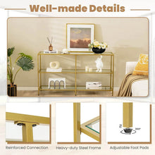 Load image into Gallery viewer, 3-Tier 12D x 29W Inch Console Table with Tempered Glass Shelf-51.5 inches
