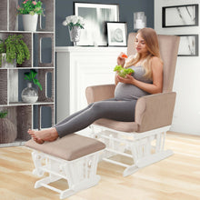 Load image into Gallery viewer, Wooden Baby Nursery Glider and Ottoman Cushion Set-Pink
