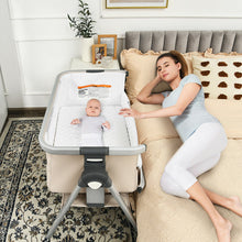 Load image into Gallery viewer, Baby Bassinet Bedside Sleeper with Storage Basket and Wheel for Newborn-Beige
