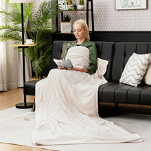 Load image into Gallery viewer, 62&quot; x 84&quot; Flannel Heated Electric Blanket with 10 Heating Levels-Beige
