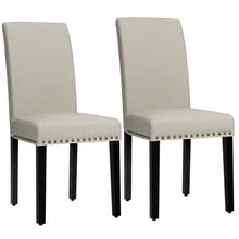 Load image into Gallery viewer, Set of 2 Fabric Upholstered Dining Chairs with Nailhead-Light Sage
