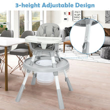 Load image into Gallery viewer, 6 in 1 Baby High Chair Infant Activity Center with Height Adjustment-Gray
