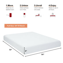 Load image into Gallery viewer, 8 Inch Foam Medium Firm Mattress with Jacquard Cover-Full Size

