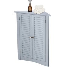Load image into Gallery viewer, Bathroom Corner Storage Freestanding Floor Cabinet with Shutter Door-Gray
