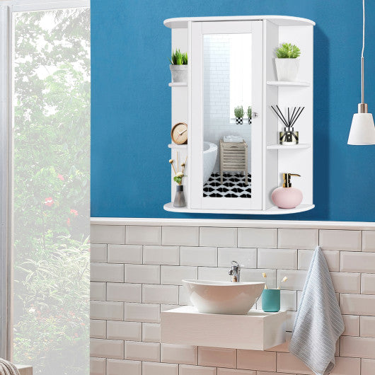 Bathroom Cabinet Single Door Shelves Wall Mount Cabinet