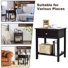 Load image into Gallery viewer, Wooden Storage Shelf for Bedroom and Living Room with Drawer-Coffee
