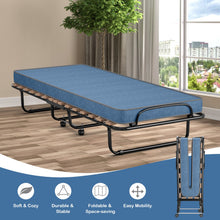 Load image into Gallery viewer, Portable Folding Bed with Foam Mattress and Sturdy Metal Frame Made in Italy-Navy
