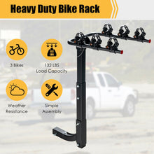 Load image into Gallery viewer, 3-Bike Hitch Mount Rack with 2 Inch Hitch Receiver-Black
