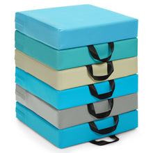 Load image into Gallery viewer, 6 Pieces 15 Inches Square Toddler Floor Cushions Flexible Soft Foam Seating with Handles-Blue
